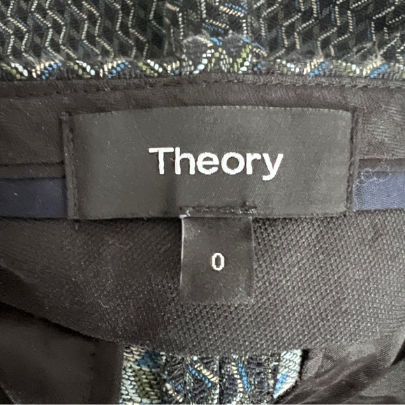 THEORY TREECA SHADOW JACQUARD CROPPED DRESS PANTS EUC SIZE 0 - Picture 5 of 6